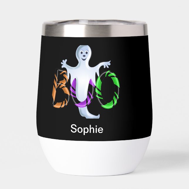 Halloween Mug 3D candy BOO ghost Thermal Wine Tumbler (Back)