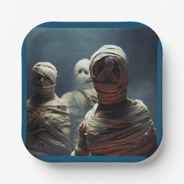 Halloween - Mummies 2 Paper Plates (Front)