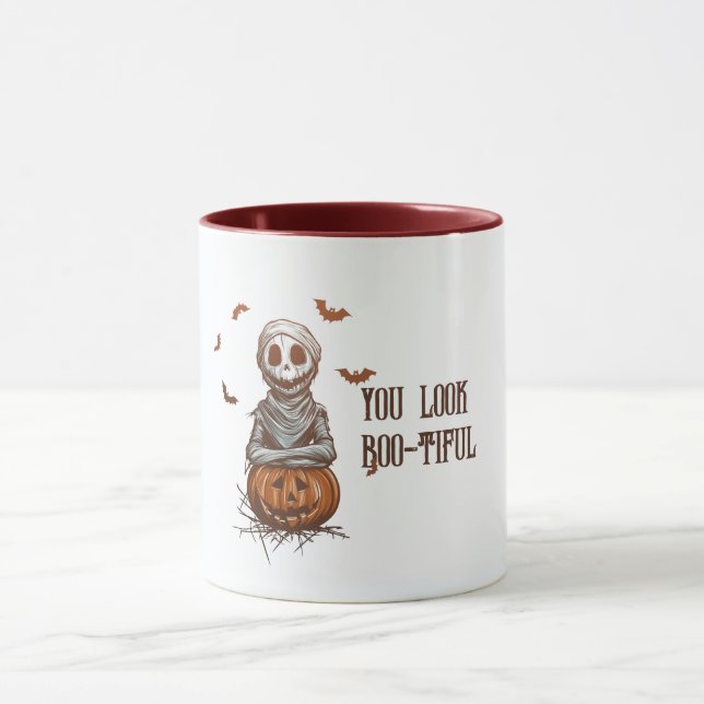 Halloween Mummy and Bats Mug (Center)