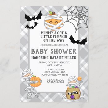 Halloween Mummy Baby Shower Invitation by TiffsSweetDesigns at Zazzle