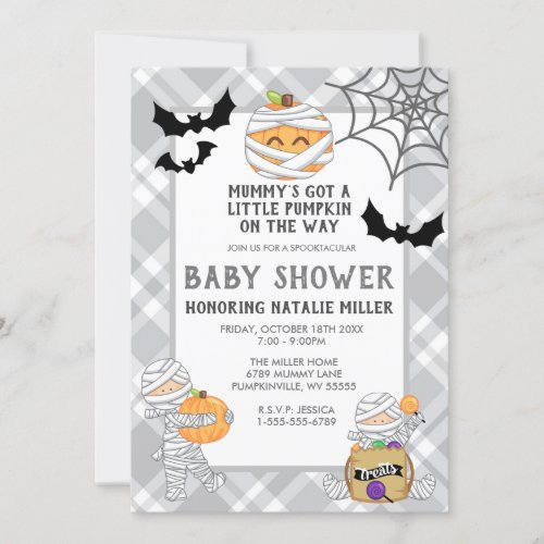 Halloween Mummy Baby Shower Invitation