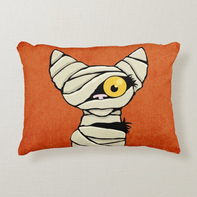 Halloween Mummy Cat Decorative Pillow (Front)