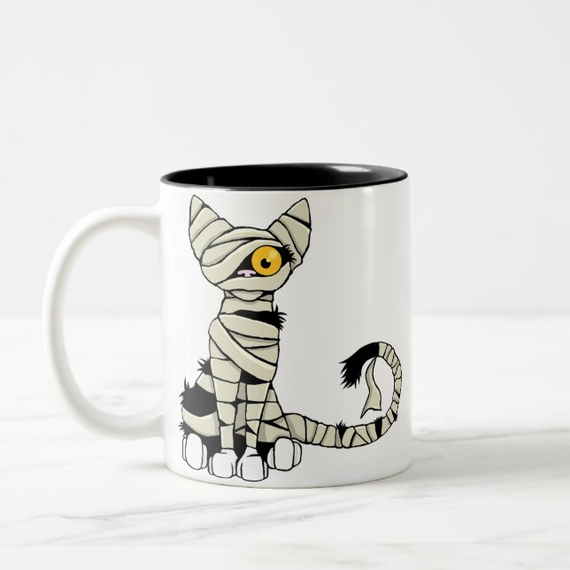 Halloween Mummy Cat Mug (Left)
