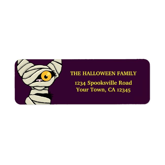Halloween Mummy Cat Return Address Labels