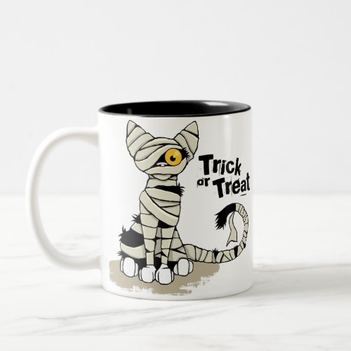 Halloween Mummy Cat Trick or Treat Mug