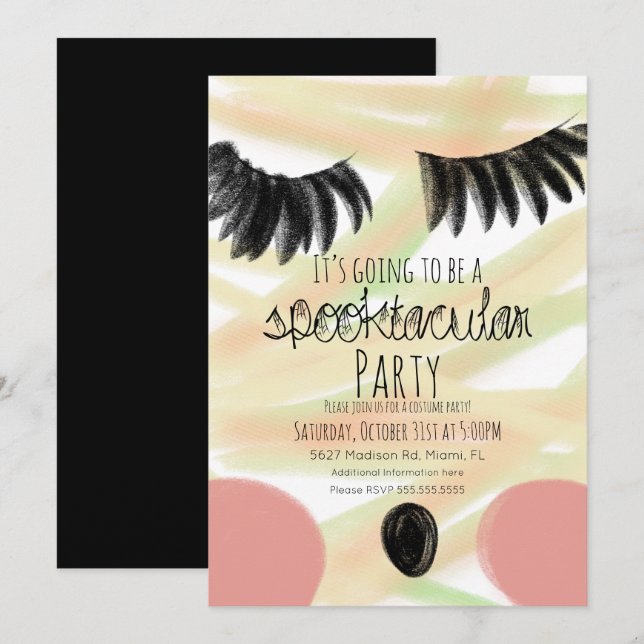 Halloween Mummy Costume Party Doodle Invitation (Front/Back)