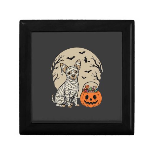 Halloween Mummy Dog and Pumpkin Candy Gift Box