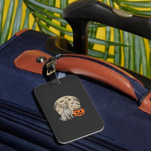 Halloween Mummy Dog and Pumpkin Candy Luggage Tag
