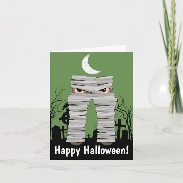 Halloween Mummy Greeting Card (Front)