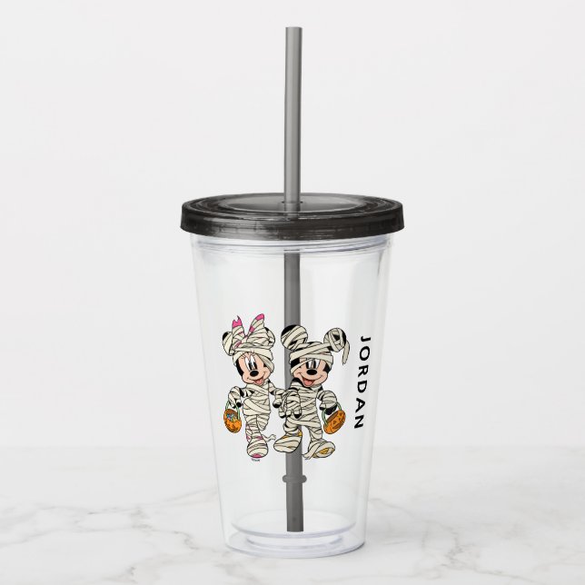 Halloween Mummy Mickey & Minnie Acrylic Tumbler (Front)
