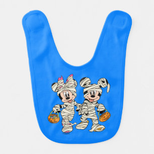 Halloween Mummy Mickey & Minnie Baby Bib