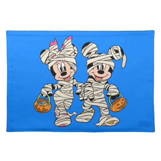 Halloween Mummy Mickey & Minnie Cloth Placemat (Front)