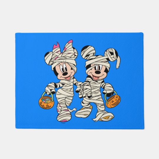 Halloween Mummy Mickey & Minnie Doormat