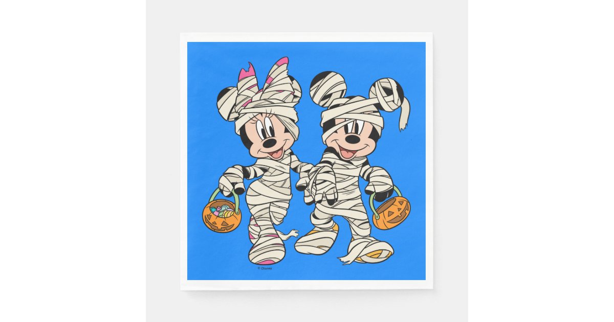 Halloween Mummy Mickey & Minnie Napkins | Zazzle