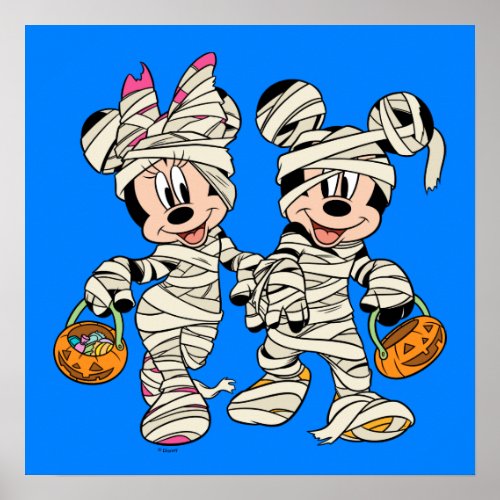 Halloween Mummy Mickey  Minnie Poster