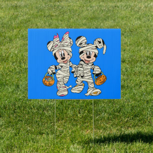 Halloween Mummy Mickey & Minnie Sign