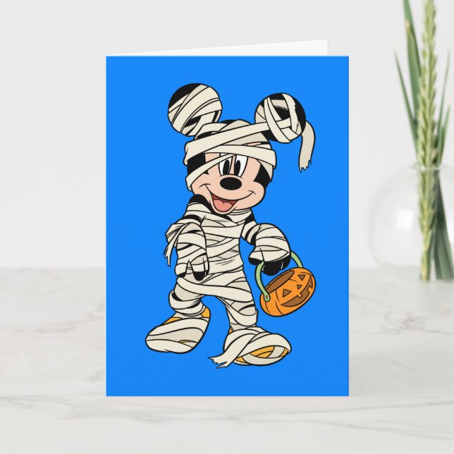 Halloween Mummy Mickey Mouse Card (Front)