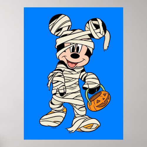 Halloween Mummy Mickey Mouse Poster