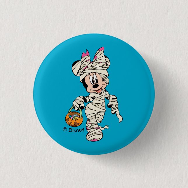 Halloween Mummy Minnie Mouse Button (Front)
