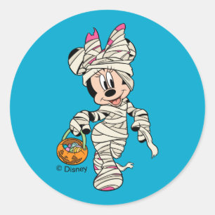 Halloween Mummy Minnie Mouse Classic Round Sticker