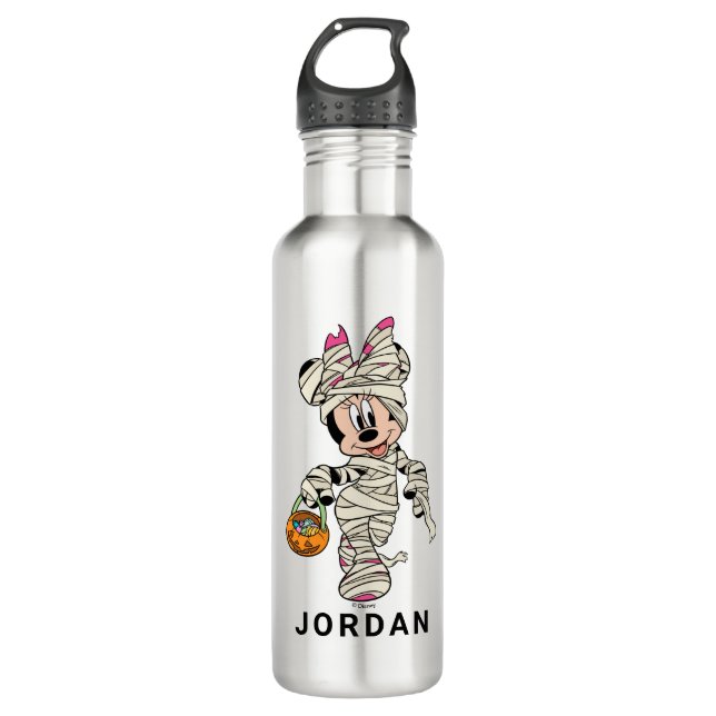 Halloween Mummy Minnie Mouse Stainless Steel Water Bottle (Front)
