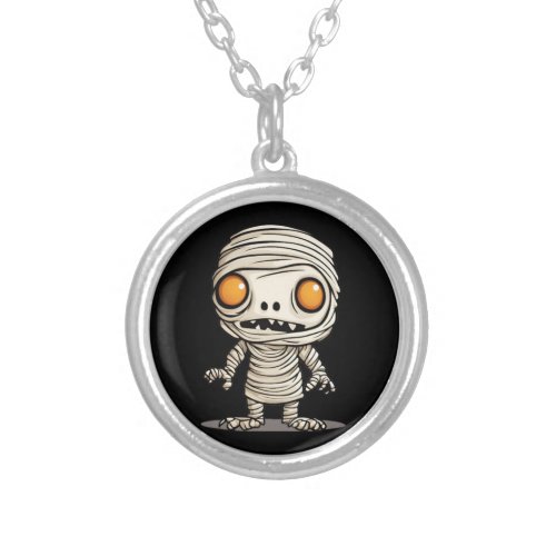 Halloween Mummy Model Silver Plated Necklace