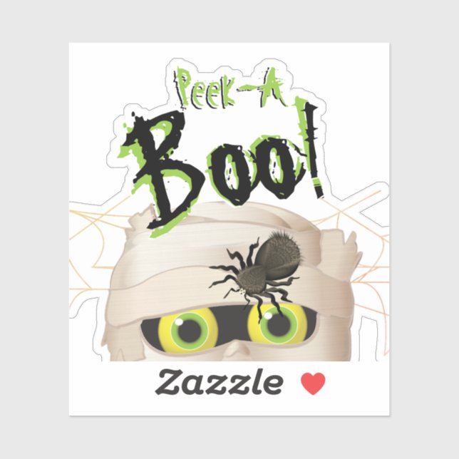 Halloween Mummy Monster Peek A Boo Sticker (Sheet)