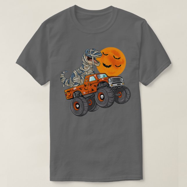 Halloween Mummy Monster Truck Boys T-Shirt (Design Front)