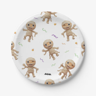 HALLOWEEN MUMMY PAPER PLATES
