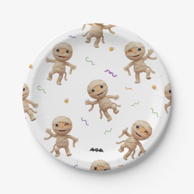 HALLOWEEN MUMMY PAPER PLATES (Front)