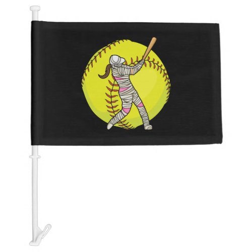 Halloween Mummy Quote for your Softball Mom Car Flag