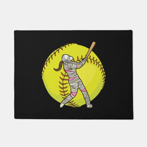 Halloween Mummy Quote for your Softball Mom Doormat