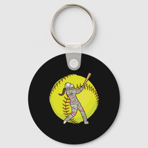 Halloween Mummy Quote for your Softball Mom Keychain