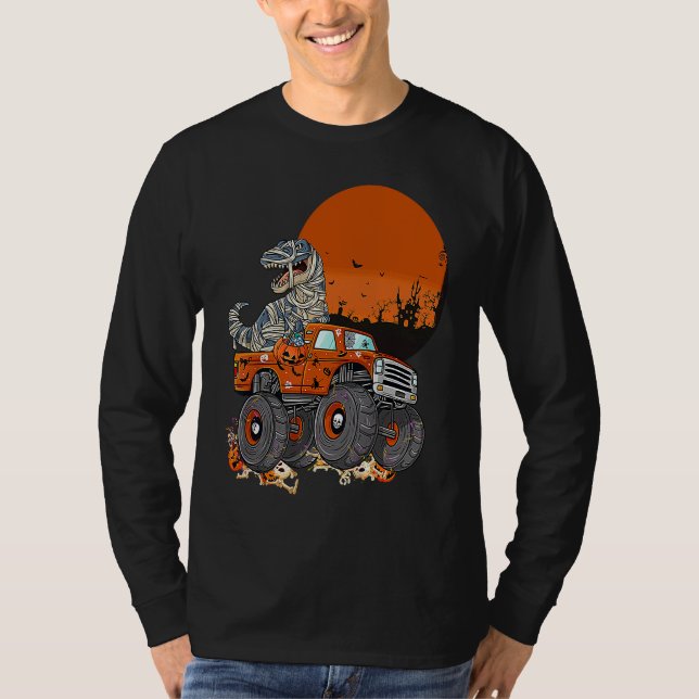 Halloween Mummy Rex Monster Truck T-Shirt (Front)