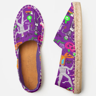 halloween mummy skeleton pumpkin ghost monster espadrilles