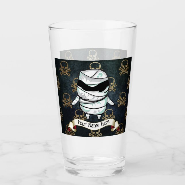 Halloween | Mummy | Skulls | Personalized | Glass (Front)