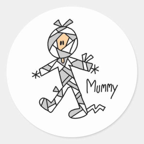 Halloween Mummy Stick Figure Sticker