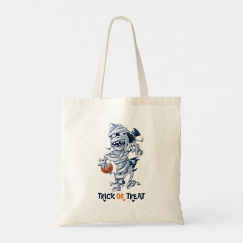 Halloween Mummy_Trick or Treat Text Tote Bag