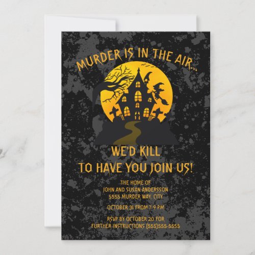 Halloween Murder Mystery Party  Invitation