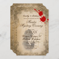 Murder Mystery Dinner Party Invitation Vintage Party 
