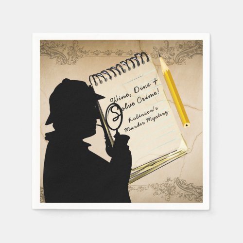 Halloween Murder Mystery Party Vintage Personalize Napkins