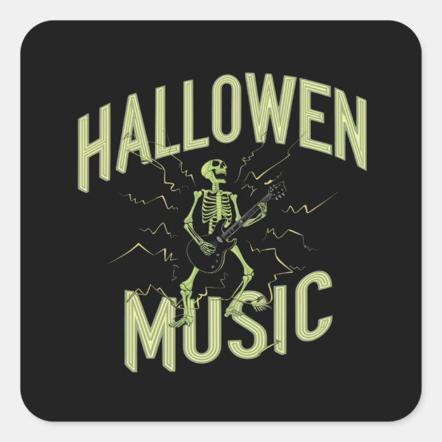 HALLOWEEN MUSIC SQUARE STICKER (Front)