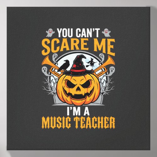 Halloween Music Teacher Scary Pumpkin Graphic Canvas Photo Tile