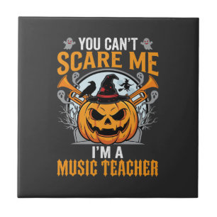 Halloween Music Teacher Scary Pumpkin Graphic Ceramic Tile
