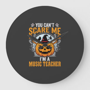 Halloween Music Teacher Scary Pumpkin Graphic Large Clock