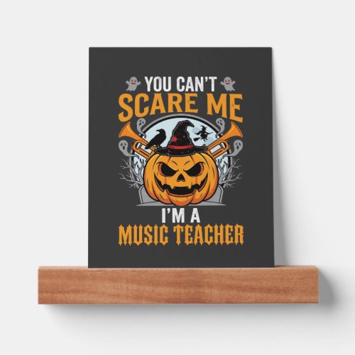 Halloween Music Teacher Scary Pumpkin Graphic Picture Ledge