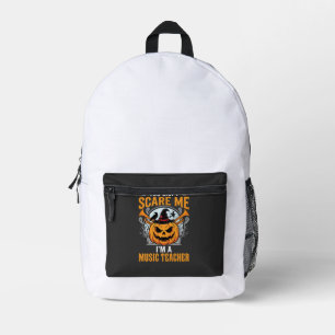 Halloween Music Teacher Scary Pumpkin Graphic Printed Backpack