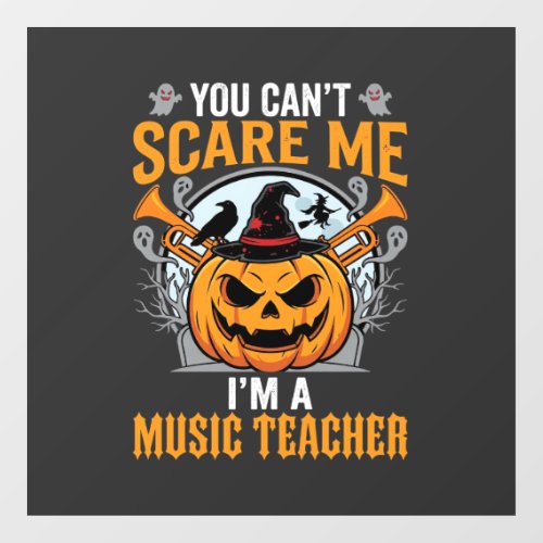 Halloween Music Teacher Scary Pumpkin Graphic Window Cling