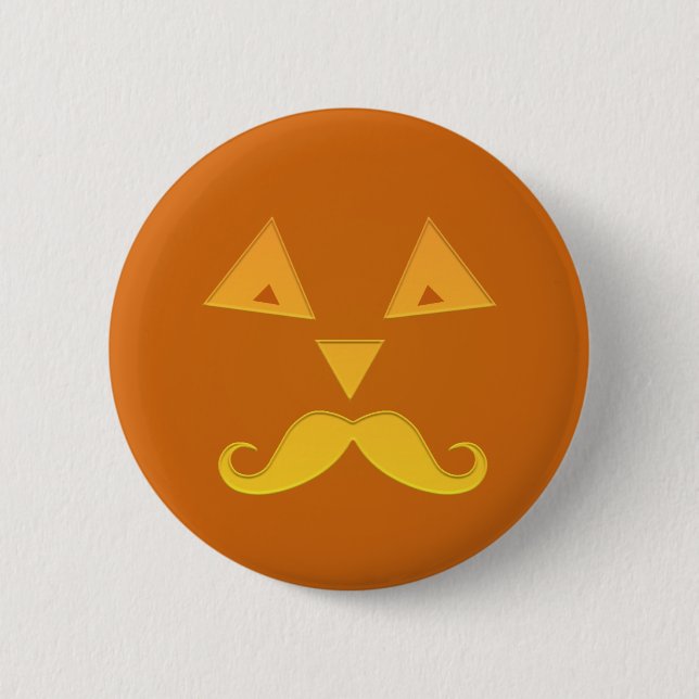 Halloween Mustache Pumpkin buttons (Front)