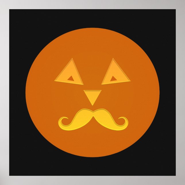 Halloween Mustache Pumpkin poster (Front)